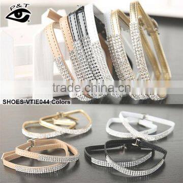 4 Colors Leather Shoelace With Rhinestone Decorated Shoe Straps for Heels photo-2
