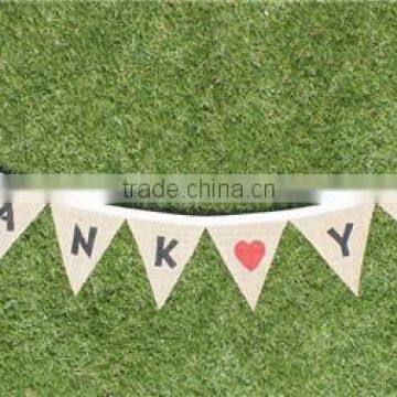 Shabby Vintage Rustic Style THANK YOU Banner, Cute Hessian Wedding Bunting Banner photo-4