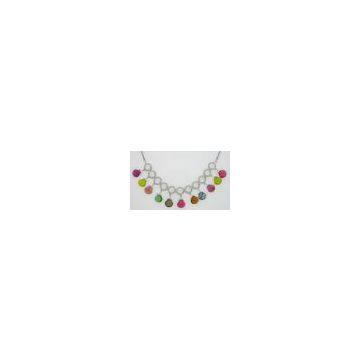 India Sterling Silver Necklace With Multi Tourmaline