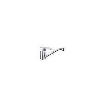 Contemporary Chormed Wavy Handle Kitchen Sink Mixer Taps / Kitchen Faucets for Sink