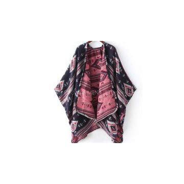 Cashmere Poncho With National Style