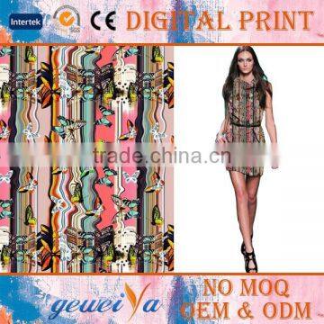 Custom Garment Digital Printing Fake Silk Fabric For Clothing