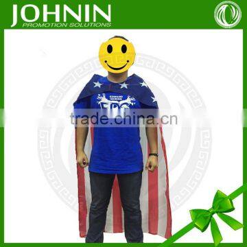 Hot promotional gifts polyester American flag superhero cape