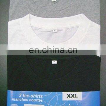 100% Cotton Round Neck Short Sleeve Tshirts in 3Pcs Pack