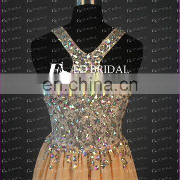 CE738 Hot Real Pictures of Sexy Halter Short/Mini Bling Beaded Cocktail Dress photo-5