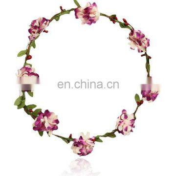 FG-0012 wholesale bridal wedding artificial wicker flower garland/ flower head wreath