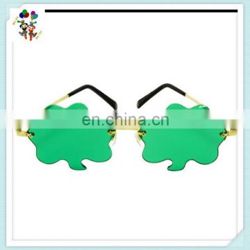 Cheap Green Shamrock Rimless St Patricks Day Fancy Party Glasses HPC-0644