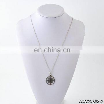 Antique Silver Dainty Compass Pendant Necklace