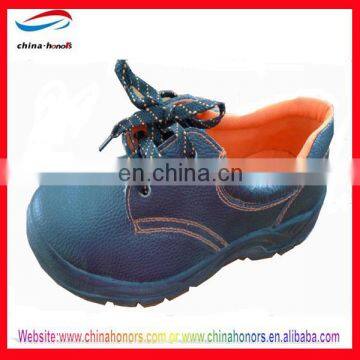 black steel toe working safety shoes/cheap leather industrial safety shoes