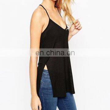 Woman Sexy backless top in cami design with side split