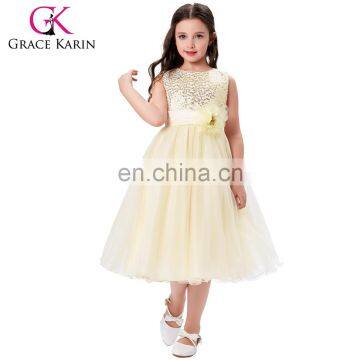 Grace Karin Sleeveless Sequined Tulle Princess Bridesmaid Wedding Pageant Party Flower Girl Dress 2~12 Years CL008940-2