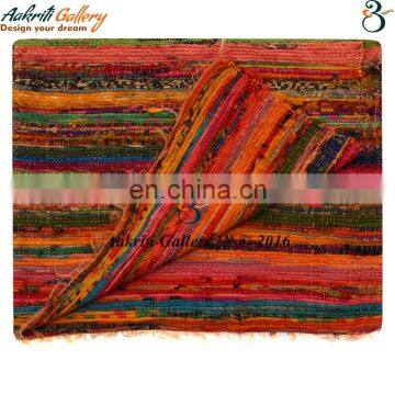 Wholesale Recycled Chindi Carpet Floor Area Rag Rug Indian Home Decor Cotton Mat Hand Woven 5'x3' Runner Mat photo-2