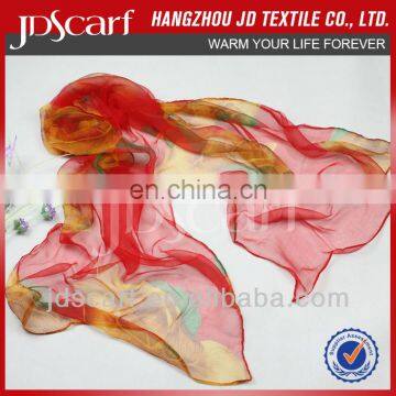 Silk Chiffon Scarf JDS-045# Excellent Scarves Super Thin 100% Silk Chiffon Scarf photo-4