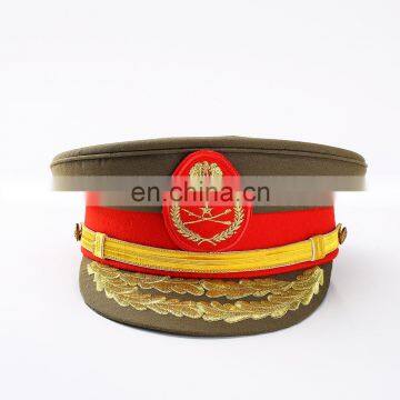 Senior warrant officer hats police hat army hat with golden embroidery customized badge