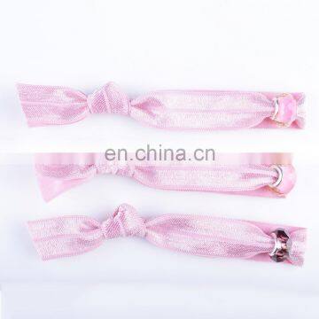 Spring Pink Girls Glass Ball Elastic Hair Tie Hair Band