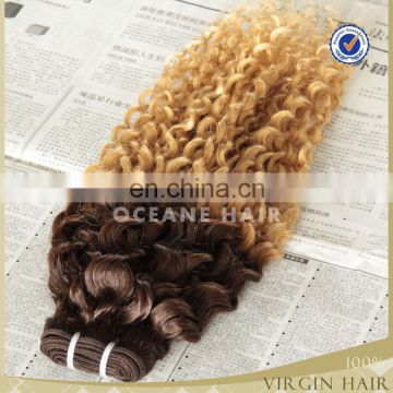 India remy hair two tone color two tone short curly weave hair