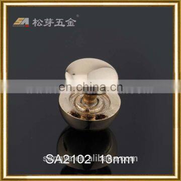 Nickle Free Color Plated Customized Screw Rivets, Glossy Finished Zinc Alloy Screw Rivets For Bags photo-2