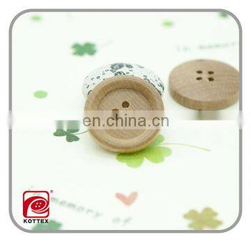 Fancy 4 hole tea tree wood button for fur coat, OEM is availble