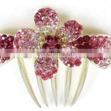 2013 newest fashion alloy rhinestone hair comb fork