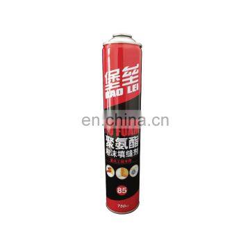 Hebei refillable aerosol spray can and PU polyurethane foam 750ml empty