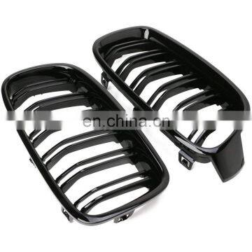 Двойные передние килевые флюги для решетки радиатора BMW F30. Цвет решетки радиатора - глянцевый черный. Решетка радиатора для BMW F30, F31 с 2012 года выпуска, 3-й серии: 320i, 328i, 335i, 335i photo-5