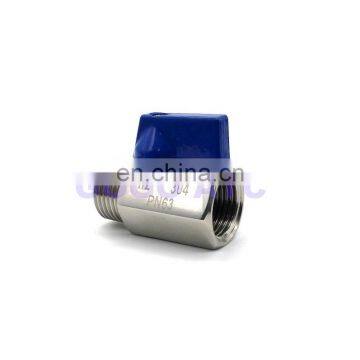 MINI Ball valve blue handle 1/8 1/4 3/8 1/2 3/4 NPT thread Female male SS304 for water oil acid 2 way ball valve