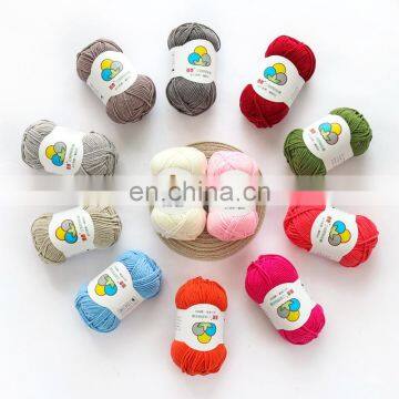 Free Sample High Quality Colored 100% Cotton Yarn for DIY Knitting photo-2