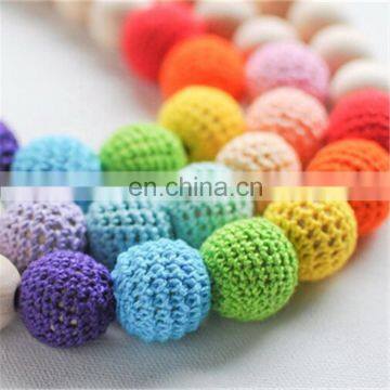 Hand Made Crochet Wood Teething Beads Safe for Baby photo-5