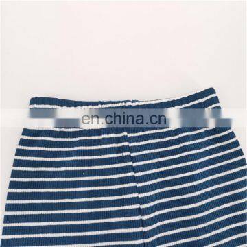 Striped Organic Cotton Rib Short Sleeve Baby Pajama Set photo-5