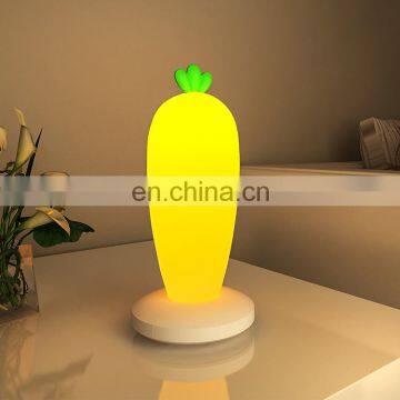 Custom rechargeable cute night carrot shape led light night lamp with Remote Control for Babies and Kids