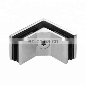 Stainless Steel Glass Corner Clamp With Safety Pin 90 Degree Flat Fixed Glass for Balcony