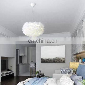 Ручная украшение для свадьбы из перьев. Современный светильник-висящий облако с LED для гостиной photo-2