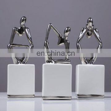 Modern Nordic Interior Decoration Accessories Thinker Ceramic Abstract Figure Ornament photo-4