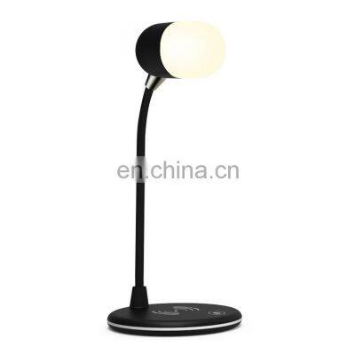 2020  amazon LED touch wirless phone charging  bedside lamp music bluetooth speaker bedeside lamp living room decoration