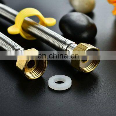 Head Gas Hot Water High Pressure Flange 304 Stainless Steel Kitchen Flexible Braided Faucet Hose