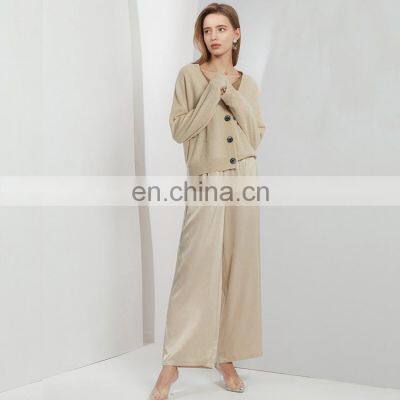 Women's Cashmere Wool Solid Color Cardigan With Buttons photo-3