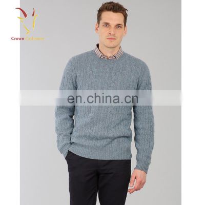 Men's Cable knit Crew neck Jumper Sweater