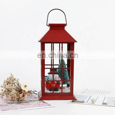 Red Christmas Lantern Solar Decoration LED Lantern Landscape LED Light PVC Hold Lantern for Garden Outdoor Decoration