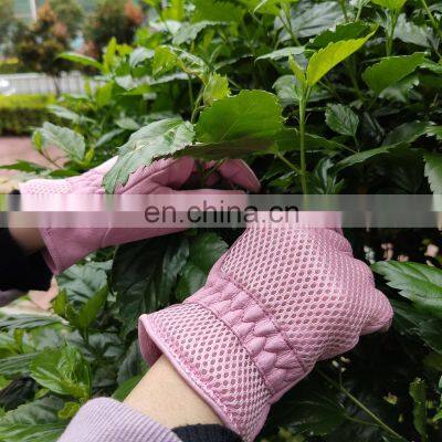 HANDLANDY pink pigskin leather work gloves safety garden gloves