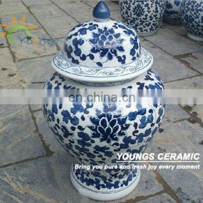 H53cm Chinese Blue And White Ceramic Porcelain Antique Large Ginger Jars