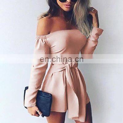 Spring and Summer New Fashion Trend Plus Size Jumpsuit One-shoulder Waist Waist Women's Clothing Wholesale Customization photo-3