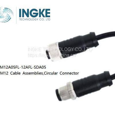 INGKE,M12A05FL-12AFL-SDA05,M12 Cable Assemblies,Circular Connector