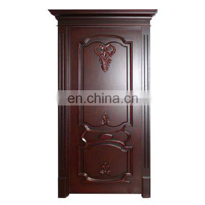 Main door wood carving design fire rated wooden door fireproof door