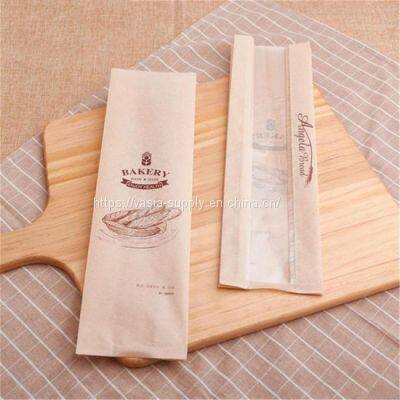 Eco friendly FSC custom printed brown kraft paper bread loaf packaging bags