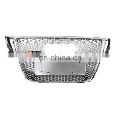 ABS Material car grill for Audi A5 RS5 high quality front bumper grill Matt silver style RS5 grille with back plate 2008-2012