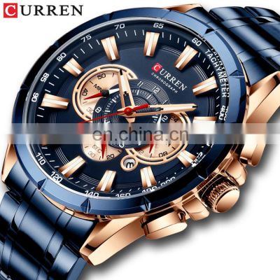 CURREN 8363 Quartz  Watch Men Luxury Men Watch Custom Logo Water Resistant Black Watches Men Wrist