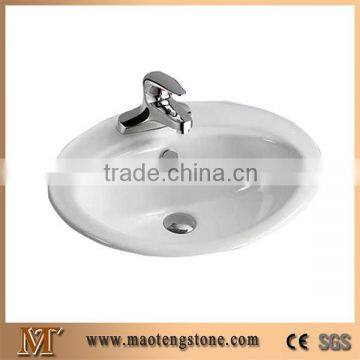 Popular White Ceramic Topmount Counter Top Wash Basin