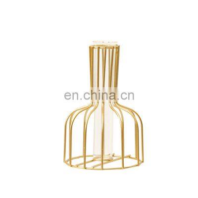 Vases Glass Flower Small Cheap Bud Clear Acrylic Luxury Gold Modern Metal Crystal Decoration Nordic Glass Flower Vase