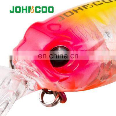 JOHNCOO Hard Lures Crank Hard Bait Fishing 55MM 4.7G Plastic Colorful Hard Lure Crank Bait Lure