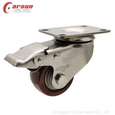 Medium Duty Stainless Steel Casters SS304 Stainless Steel 2.5/3/3.5/4/5/6 Inch PU/PA/TPR/PP Industrial Caster Wheels